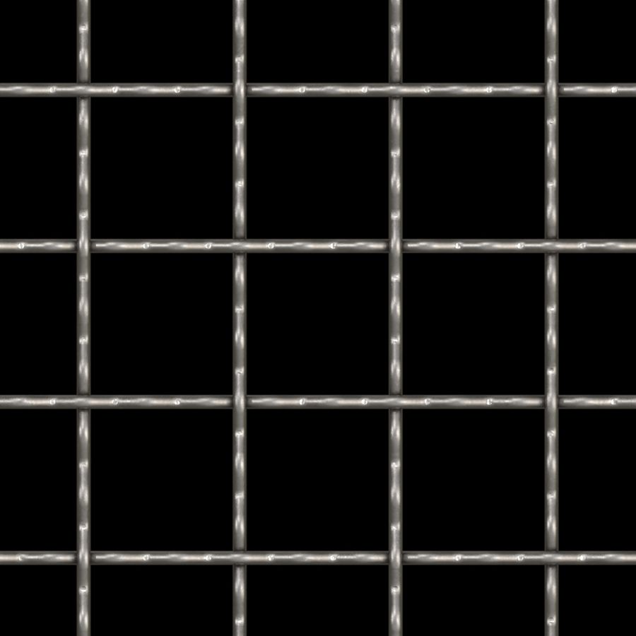 McNICHOLS® Wire Mesh Square, Carbon Steel, Cold Rolled, Woven - Intercrimp Weave, I3I3 Crimp Style, 2.0000" x 2.0000" Opening (Square), 0.192" Thick (6 Gauge) Wire Diameter, 83% Open Area McNICHOLS® Wire Mesh Square, Carbon Steel, Cold Rolled, Woven - Intercrimp Weave, I3I3 Crimp Style, 2.0000" x 2.0000" Opening (Square), 0.192" Thick (6 Gauge) Wire Diameter, 83% Open Area