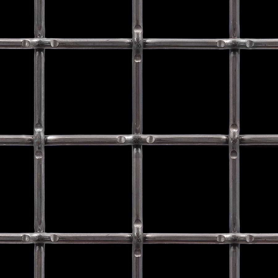 McNICHOLS® Wire Mesh Square, Carbon Steel, Cold Rolled, Woven - Lock Crimp Weave, 2.0000" x 2.0000" Opening (Square), 0.375" Thick (4/0-1/2 Gauge) Wire Diameter, 71% Open Area