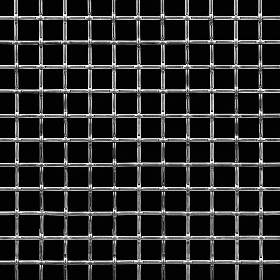 McNICHOLS® Wire Mesh Square, Stainless Steel, Type 304, Woven - Lock Crimp Weave, 0.5000" x 0.5000" Opening (Square), 0.092" Thick (13 Gauge) Wire Diameter, 71% Open Area