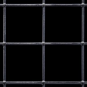 McNICHOLS&reg; Wire Mesh Square, VINYLMESH&trade;, Galvanized Steel, PVC Coated Black, Welded - Trimmed, 2" x 2" Mesh (Square), 1.9010" x 1.9010" Opening (Square), 0.099" Thick (12-1/2 Gauge) Wire Diameter, 90% Open Area