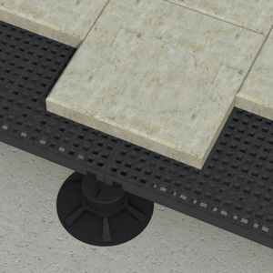 A rendering of pedestals and Molded Fiberglass Grating.